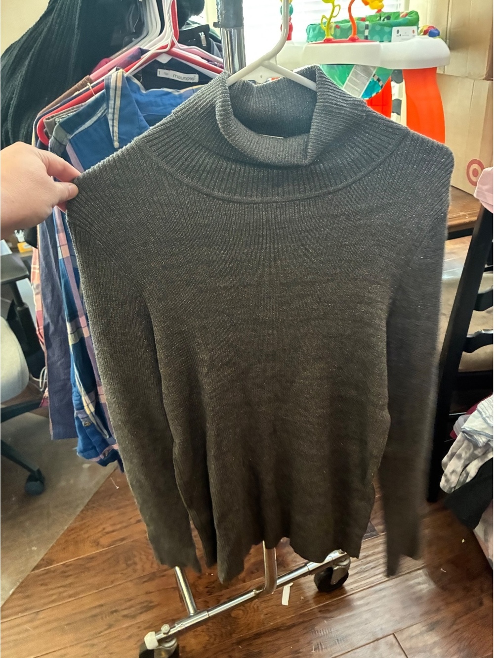 Faded Glory gray ribbed turtleneck sweater
